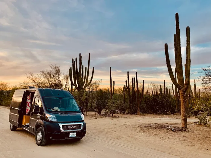 Dodge Sprinter Van campervan rental in Temecula California exterior view