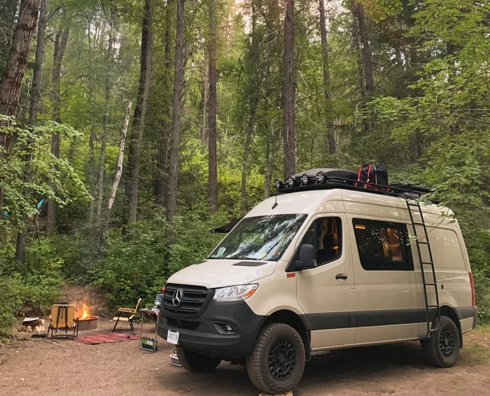 Mercedes-Benz Sprinter campervan rental in Los Angeles California exterior view