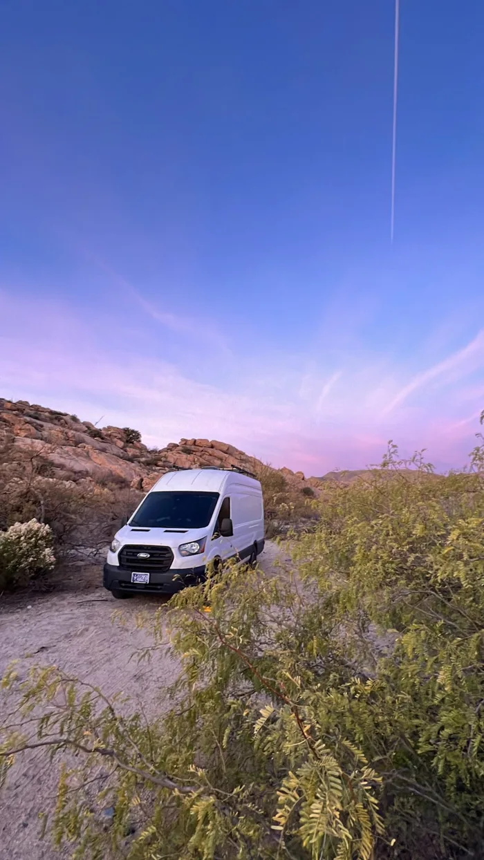 Ford Transit campervan rental in Tucson Arizona exterior view