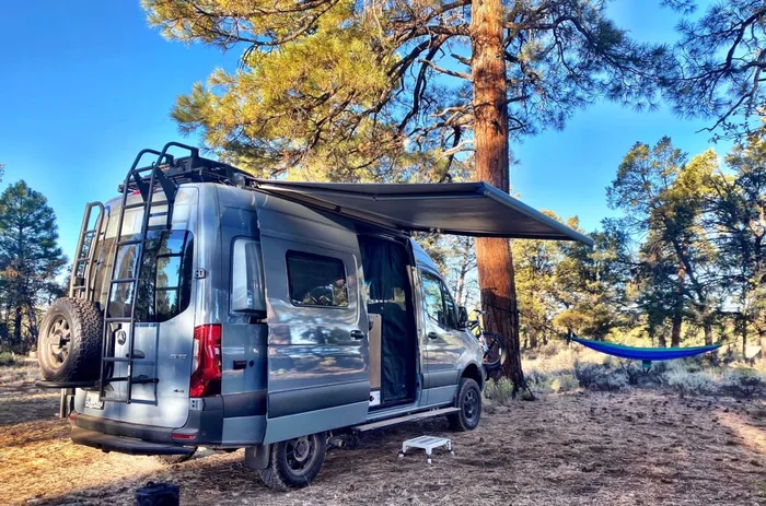 Mercedes Sprinter campervan rental in Temecula California exterior view