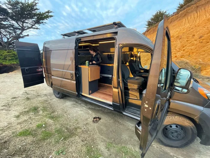 Ram Promaster campervan rental in Jackson Wyoming exterior view