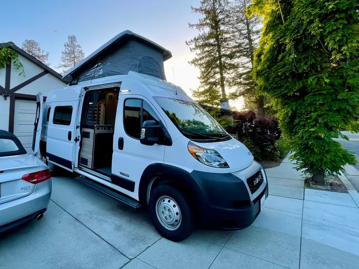 Winnebago Solis camper van rental in Waterford Michigan exterior view