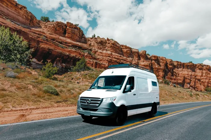 Mercedes-Benz Sprinter RV Motorhome Campervan campervan rental in Scottsdale Arizona exterior view