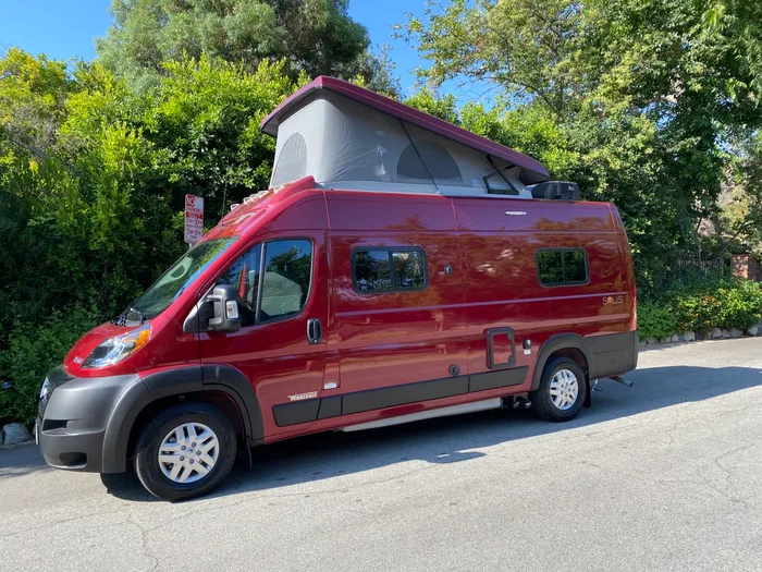 Winnebago Solis campervan rental in Sacramento California exterior view