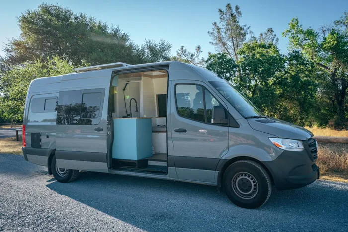 Mercedes-Benz Sprinter campervan rental in Sacramento California exterior view