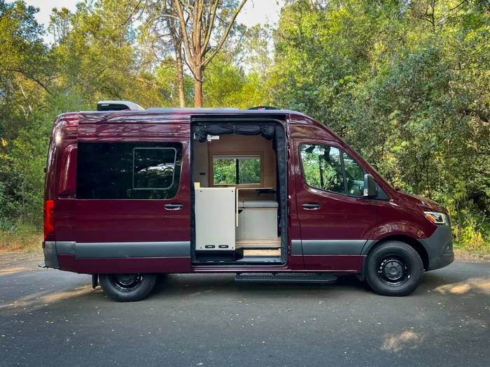 Mercedes-Benz Sprinter campervan rental in Sacramento California exterior view