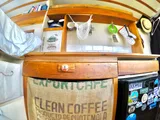 Kitchen area in Ford Transit Class B camper van rental in GLENDALE California