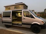 Kitchen area in Springer With Pop Class B camper van rental in Bellevue Washington