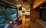 Bathroom in Mercedes-Benz Wild Blu camper van rental in Bellevue Washington