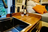 Kitchen area in Mercedes-Benz Raquel Class B camper van rental in Asheville North Carolina