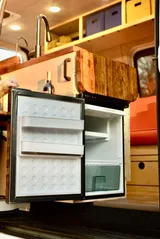 Kitchen area in Mercedes-Benz Raquel Class B camper van rental in Asheville North Carolina