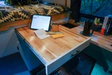 Kitchen area in Dodge Alpenglow Class B camper van rental in Bellevue Washington