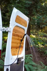 Bathroom in Dodge Alpenglow camper van rental in Bellevue Washington