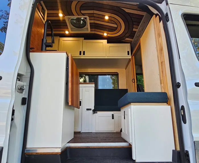 Ford Custom Transit camper van rental in Greenwich Connecticut exterior view