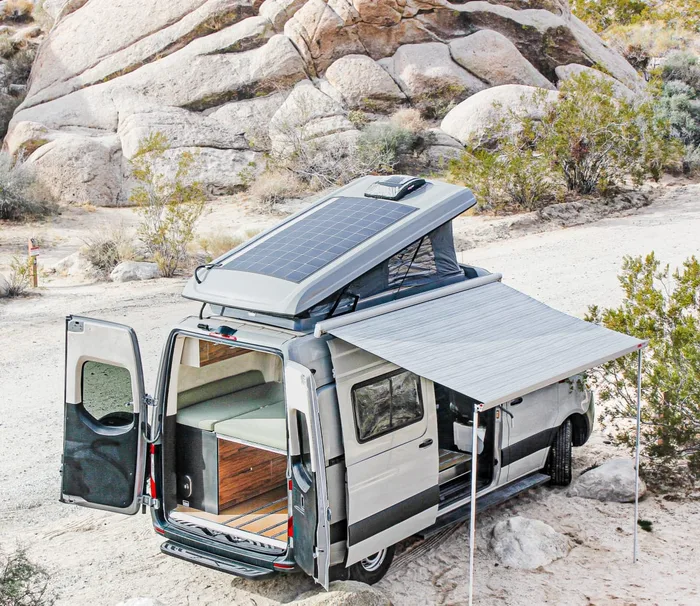 Mercedes-Benz Yardman2 camper van rental in Eastvale California exterior view
