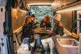 Dining area in Mercedes-Benz Astro Camper camper van rental in Eastvale California