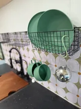 Kitchen area in Ford Transit Class B camper van rental in Lakewood California