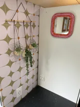 Kitchen area in Ford Transit Class B camper van rental in Lakewood California