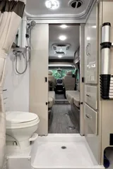 Bathroom in Glampers Thor Sequence camper van rental in Eastvale California