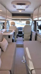 Kitchen area in Glampers Thor Sequence Class B camper van rental in Eastvale California