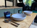 Dining area in Wanderful Wheels HoneyVroom camper van rental in Bellevue Washington