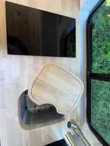 Kitchen area in Wanderful Wheels HoneyVroom Class B camper van rental in Bellevue Washington