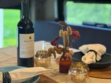 Dining area in VT Adventures joy Ride camper van rental in Burlington Vermont