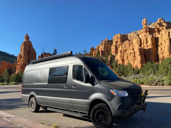 Mercedez-Benz Sprinter camper van rental in Eastvale California exterior view