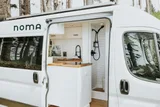 Kitchen area in Noma Vans Promaster 2500 Class B camper van rental in Bellevue Washington
