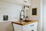 Kitchen area in Noma Vans Promaster 2500 Class B camper van rental in Bellevue Washington