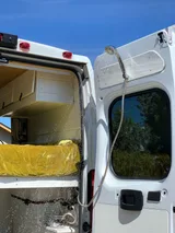 Bathroom in Dodge Squatchy camper van rental in Durango Colorado