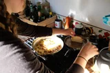 Kitchen area in RAM Surf Hippo Class B camper van rental in Bellevue Washington
