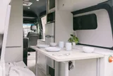 Dining area in TrueVan Vision X camper van rental in Eastvale California