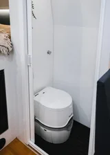Bathroom in Wheel Suite Promaster 3500 camper van rental in Hackensack New Jersey