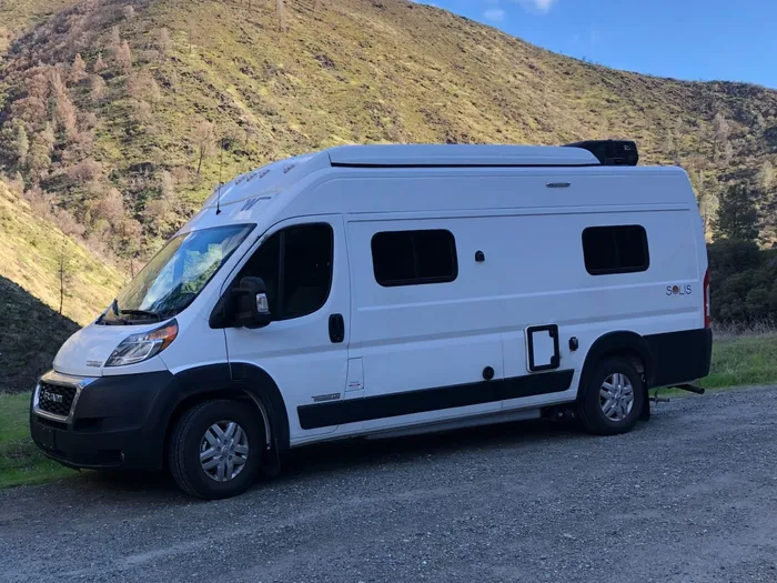Winnebago Solis camper van rental in Simi Valley California exterior view