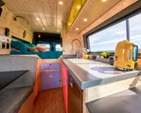 Kitchen area in Camp N Car Van! Class B camper van rental in Marysville Washington