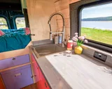 Kitchen area in Camp N Car Van! Class B camper van rental in Marysville Washington