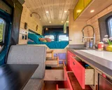Kitchen area in Camp N Car Van! Class B camper van rental in Marysville Washington