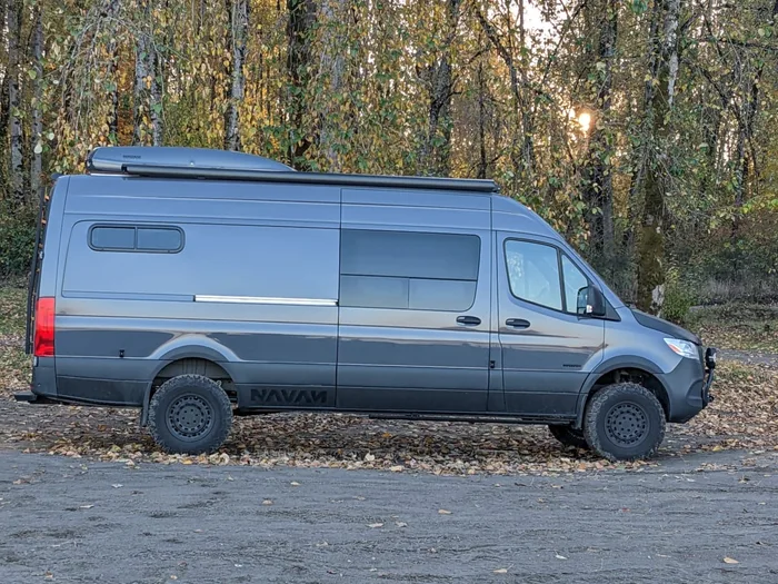 Navan Vans Guinevere camper van rental in Bellevue Washington exterior view