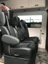 Driver cockpit of Mercedes-Benz ROAV camper van rental in Bellevue Washington