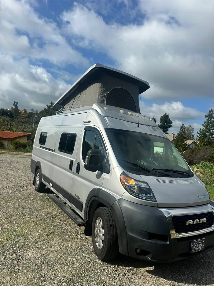 Winnebago Solis camper van rental in Eastvale California exterior view