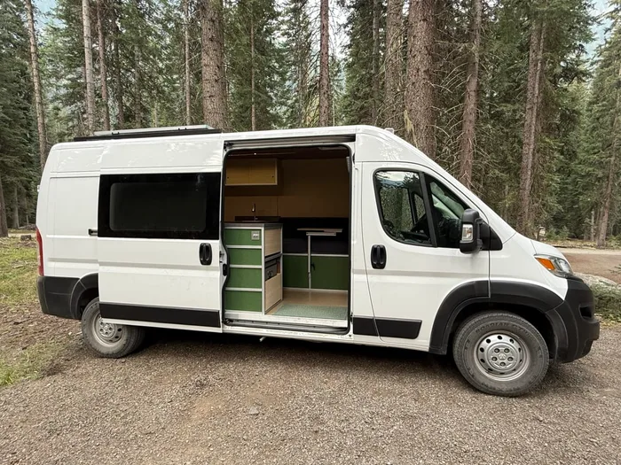 Adventure Wagon Ready, Pet-Friendly camper van rental in Bellevue Washington exterior view