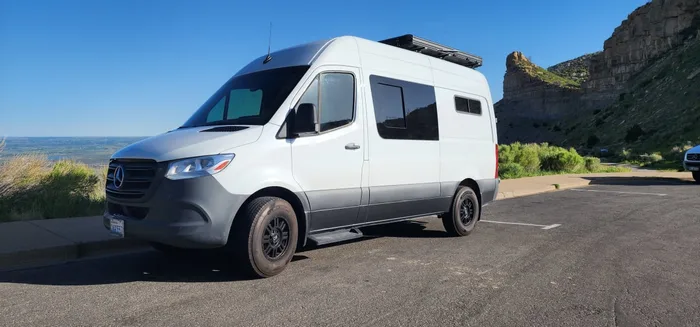 Adventure Wagon Sprinter camper van rental in Bellevue Washington exterior view