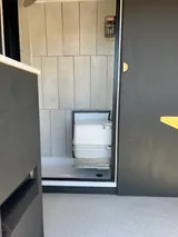 Bathroom in Ford Transit camper van rental in GLENDALE California
