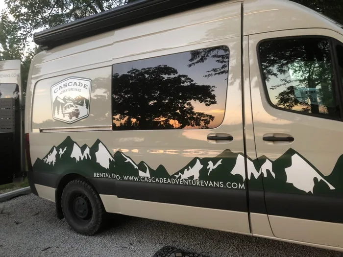 Mercedes-Benz Sprinter camper van rental in Bellevue Washington exterior view