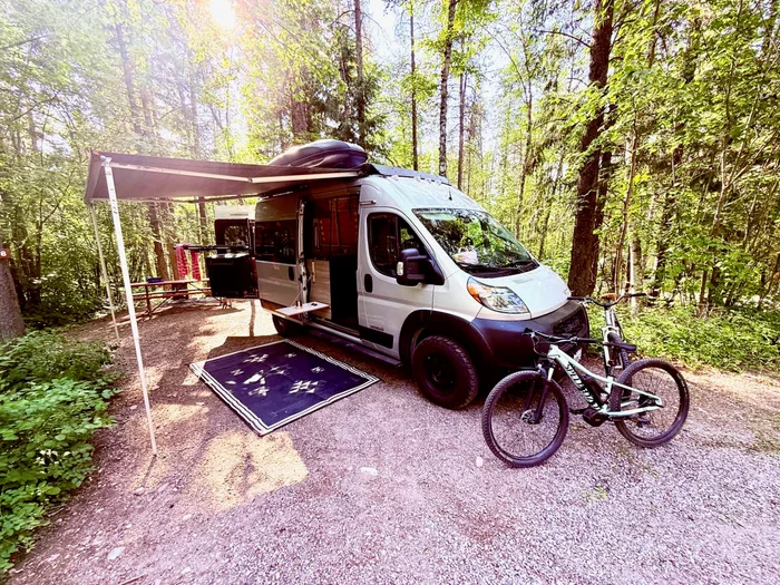 Winnebago Solis camper van rental in Eastvale California exterior view