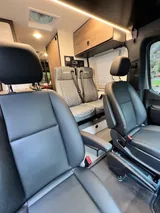 Driver cockpit of Tiffin GH1 camper van rental in Bellevue Washington